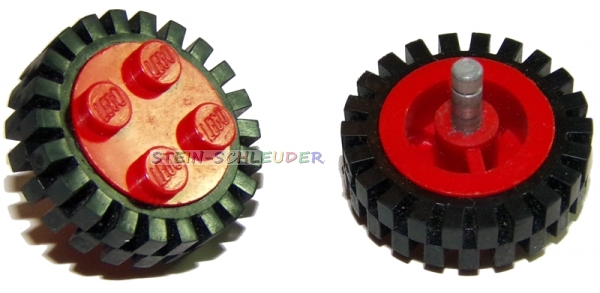 4 x Lego Rad mit Metallstift (4x7039/3483)