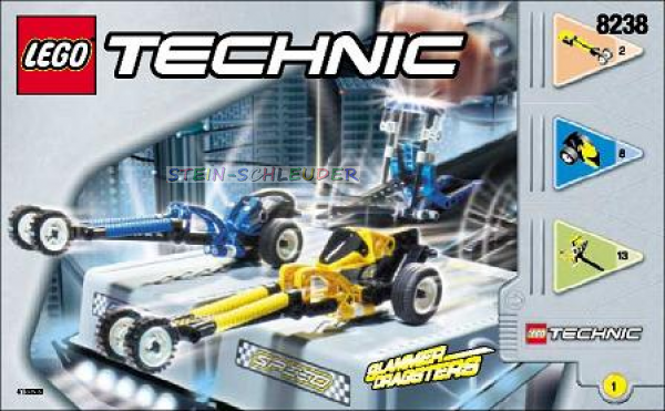 Lego Technik Bauanleitung -Dueling Dragsters- (8238)