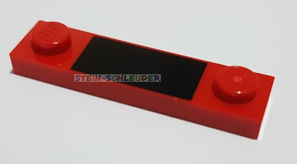 Platte 1 x 4 mit 2 Noppen bedruckt (92593pb038)