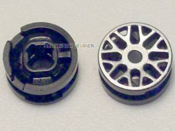 Lego Felge 11 x 6 mit 8 Y-Speichen in silber (93595pb02)