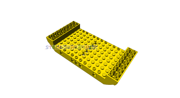 Lego Schiffsrumpfsegment mit 5 Löchern 8 x 16 x 2 1/3 (95227)