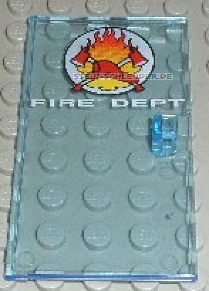 Lego Glastür 1 x 4 1/2 x 6 mit Aufdruck (x1319pb01)